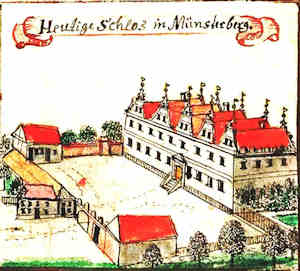 Heutige Schlos in Mnsterberg - Obecny zamek, widok oglny